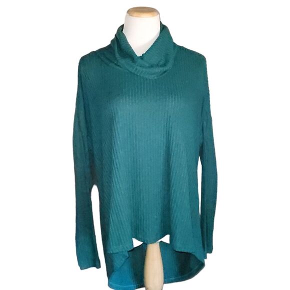 Anthropologie Saturday Sunday Green Rib Knit Sweater Cowl Neck Size XS/S - Picture 2 of 11